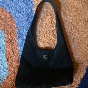 Vintage Quilted Suede Chanel Hobo Bag